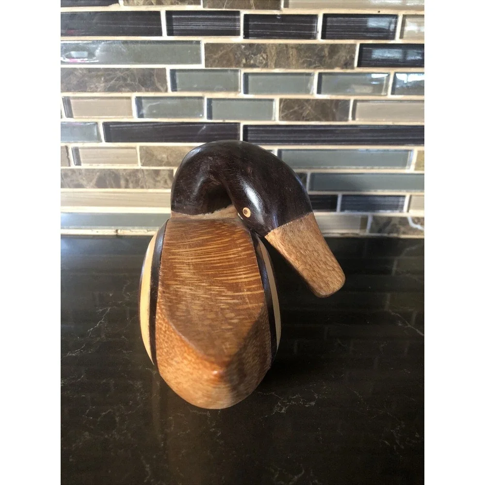 Vintage Hand Carved Multi‎ Wood Duck Carving Numbered